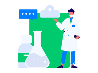 Medical characters fighting the epidemic flat vector concept operation hand drawn illustration
