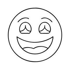 Fototapeta premium emoji with a big grin icon, emoji with a big grin line art - simple line art of emoji with a big grin, perfect for emoji with a big grin logos and icons