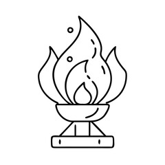 eternal flame icon, eternal flame line art - simple line art of eternal flame, perfect for eternal flame logos and icons