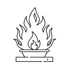 eternal flame icon, eternal flame line art - simple line art of eternal flame, perfect for eternal flame logos and icons