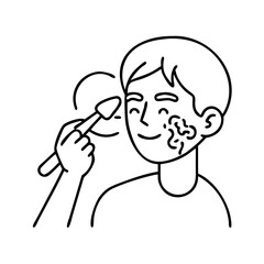 face painting icon, face painting line art - simple line art of face painting, perfect for face painting logos and icons