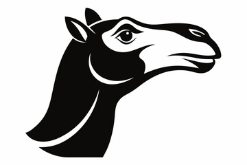 Camel Head Black Silhouette Vector Illustration