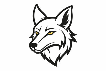 Dingo Head Outline Vector Illustration