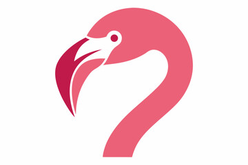 Flamingo Head Outline Vector Illustration