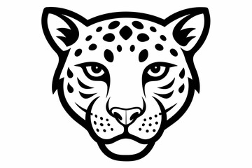 Jaguar Head Outline Vector Illustration