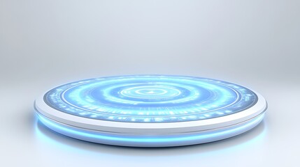 Obraz premium Futuristic Circular Platform with Glowing Interface