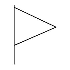 Obraz premium flag folded in triangle icon, flag folded in triangle line art - simple line art of flag folded in triangle, perfect for flag folded in triangle logos and icons