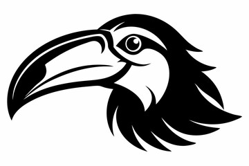 Toucan Head Black Silhouette Vector Illustration