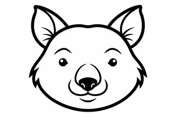 Wombat Head Outline Vector Illustration