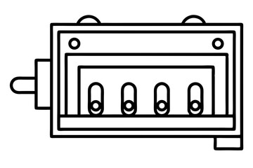 Breaker Panel Line Art Vector Illustration