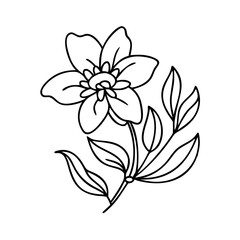flower blooming icon, flower blooming line art - simple line art of flower blooming, perfect for flower blooming logos and icons
