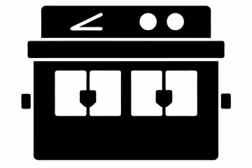 Fuse Box Black Silhouette Vector Illustration