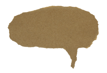 blank recycled paper speech bubbles isolated on transparent background