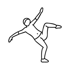 freestyle dancer icon, freestyle dancer line art - simple line art of freestyle dancer, perfect for freestyle dancer logos and icons