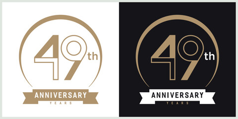 anniversary 49th logotype vector with brown and white color for special celebration day