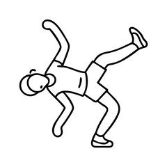 freestyle dancer icon, freestyle dancer line art - simple line art of freestyle dancer, perfect for freestyle dancer logos and icons