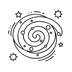 galaxy swirl icon, galaxy swirl line art - simple line art of galaxy swirl, perfect for galaxy swirl logos and icons