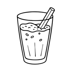 glass of horchata icon, glass of horchata line art - simple line art of glass of horchata, perfect for glass of horchata logos and icons
