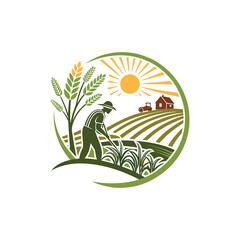 agriculture logo design vector 