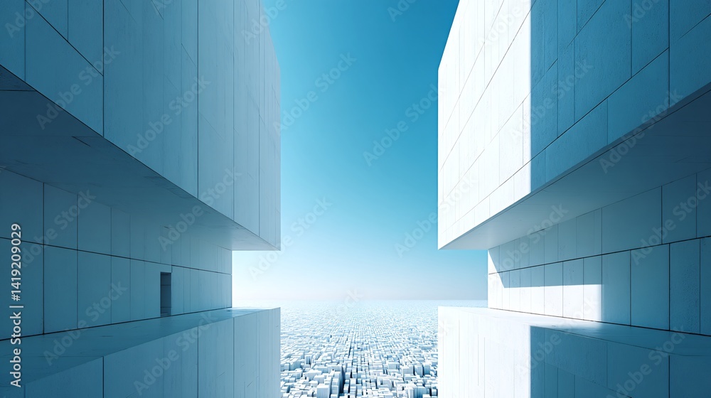 Aufkleber hyper-modern skyline with ai-generated smart districts, digital flow visualization throughout the ci