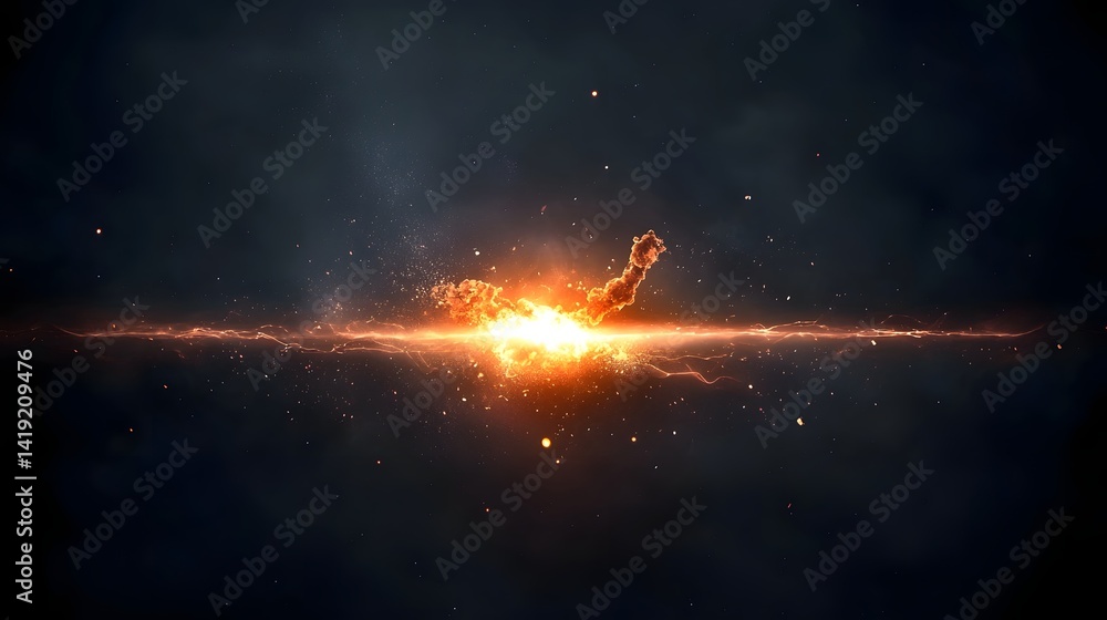 Poster quantum rift vibrant distortion in the fabric of reality explosive energy bursts through a tear in t
