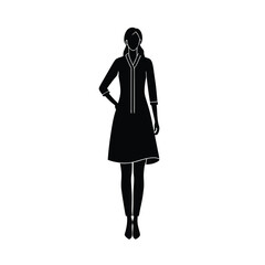Clothing silhouette of a young woman