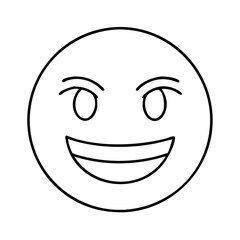 grinning face icon, grinning face line art - simple line art of grinning face, perfect for grinning face logos and icons