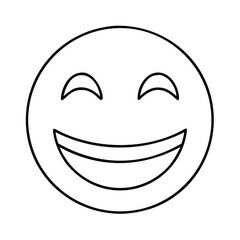 grinning face icon, grinning face line art - simple line art of grinning face, perfect for grinning face logos and icons