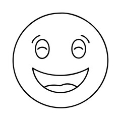 grinning face icon, grinning face line art - simple line art of grinning face, perfect for grinning face logos and icons