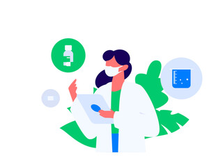 Medical characters fighting the epidemic flat vector concept operation hand drawn illustration
