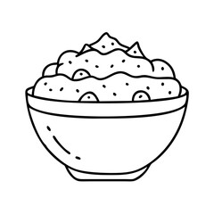 guacamole bowl icon, guacamole bowl line art - simple line art of guacamole bowl, perfect for guacamole bowl logos and icons