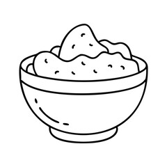 guacamole bowl icon, guacamole bowl line art - simple line art of guacamole bowl, perfect for guacamole bowl logos and icons