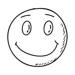 hand drawn smiley icon, hand drawn smiley line art - simple line art of hand drawn smiley, perfect for hand drawn smiley logos and icons