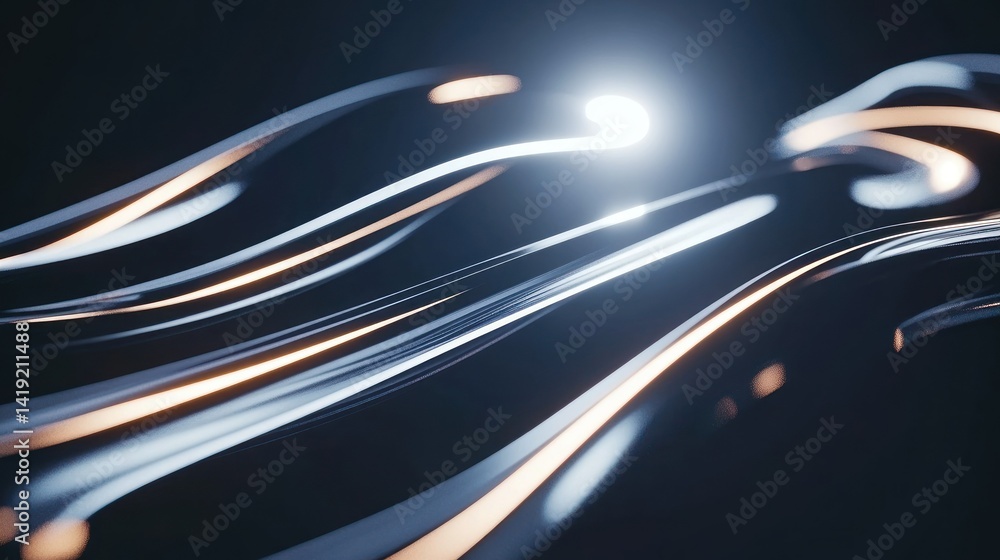 Aufkleber abstract graphic design with flowing lines and bright highlights displayed