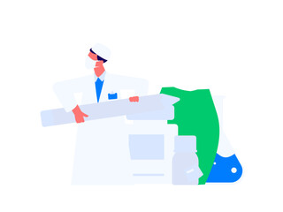 Medical characters fighting the epidemic flat vector concept operation hand drawn illustration
