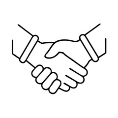 handshake icon, handshake line art - simple line art of handshake, perfect for handshake logos and icons