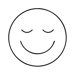 happy face with closed eyes icon, happy face with closed eyes line art - simple line art of happy face with closed eyes, perfect for happy face with closed eyes logos and icons