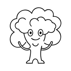happy tree icon, happy tree line art - simple line art of happy tree, perfect for happy tree logos and icons