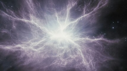 Obraz premium A bright nebula radiating light across the dark expanse of space