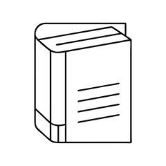hardcover book icon, hardcover book line art - simple line art of hardcover book, perfect for hardcover book logos and icons