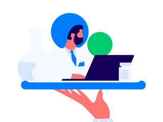 Medical characters fighting the epidemic flat vector concept operation hand drawn illustration
