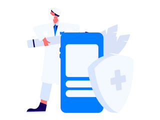 Medical characters fighting the epidemic flat vector concept operation hand drawn illustration
