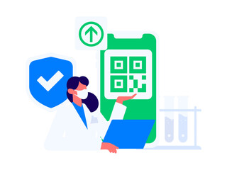 Fototapeta premium Medical characters fighting the epidemic flat vector concept operation hand drawn illustration 