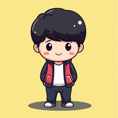 cute Actress boy mascot pfp cartoon no details solid background bright