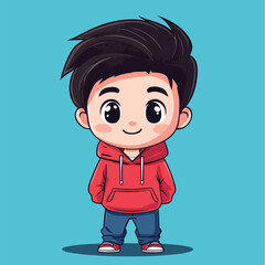 cute Actress boy mascot pfp cartoon no details solid background bright