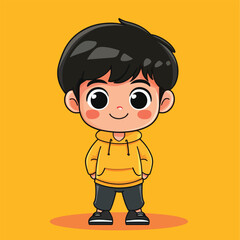 cute Actress boy mascot pfp cartoon no details solid background bright