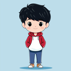 cute Actress boy mascot pfp cartoon no details solid background bright