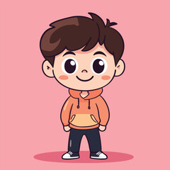 cute Actress boy mascot pfp cartoon no details solid background bright
