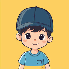 cute Actress boy mascot pfp cartoon no details solid background bright