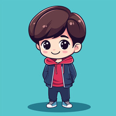 cute Actress boy mascot pfp cartoon no details solid background bright